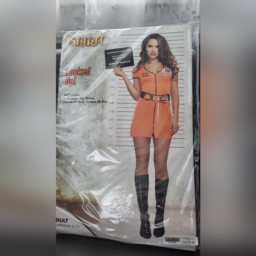 Locked up costume Adult size Medium 6-10